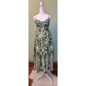 Sofia Jeans by Sofia Vergara Tie Front Cutout Maxi Dress XS Amazonia Green Pocke
